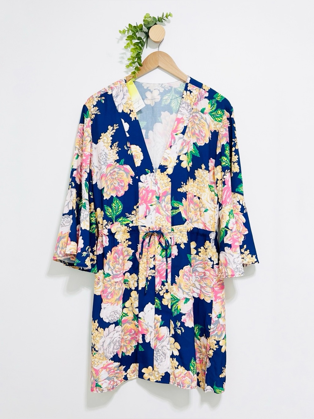 Maaji NWT Blue Colorful Floral Kaftan Coverup Dress